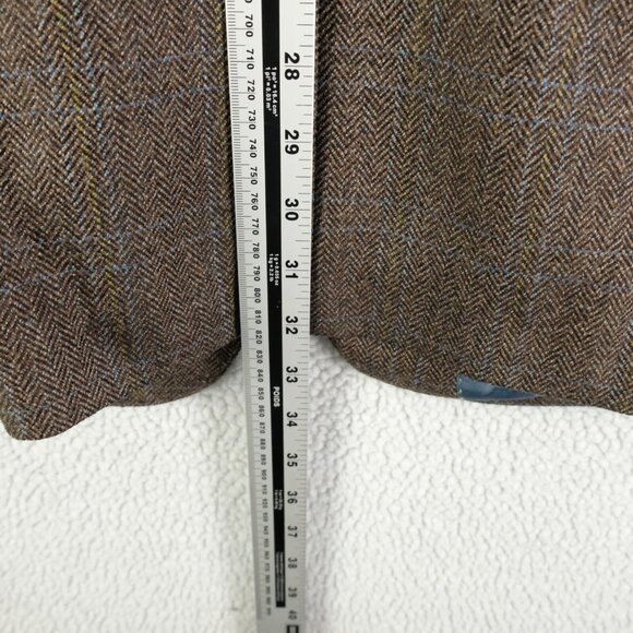 Magee Blazer Mens 44L Tall Brown Herringbone Two Button Vented Wool Business - Picture 7 of 14